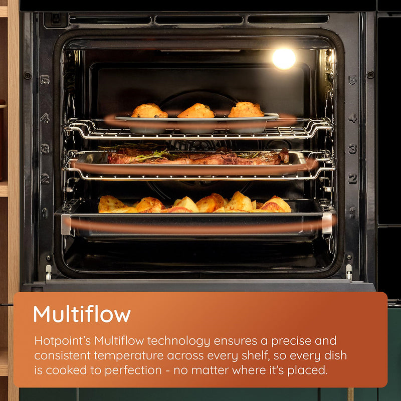 Hotpoint HO455HZBUK Class 2 60cm Built-In Single Multifunction Oven with Multiflow and Easy Grill