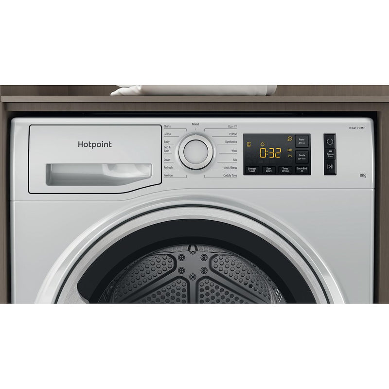 Hotpoint NT M11 82SSK UK CreaseCare 8kg Heat Pump Tumble Dryer - Silver (Discontinued)