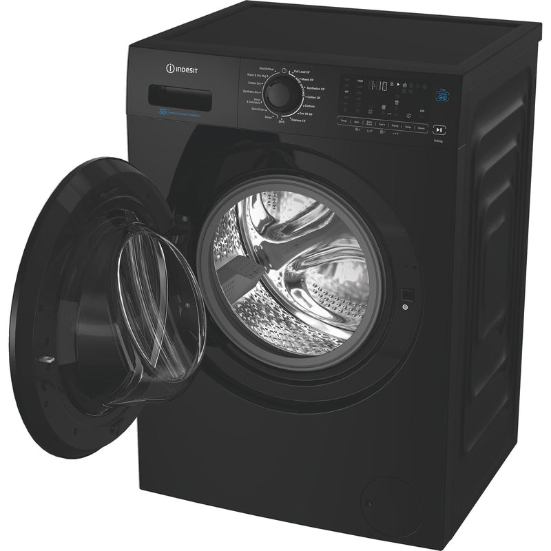 Indesit IDP9646BPUSHGOUK 9kg Wash 6kg Dry Push&Go Washer Dryer with Steam - Black