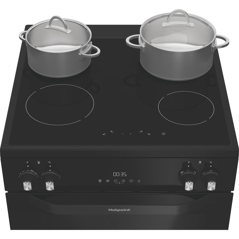 Hotpoint HDME6VDC2AB Multiflow 60cm Double Oven Electric Ceramic Cooker with Air Fry - Black