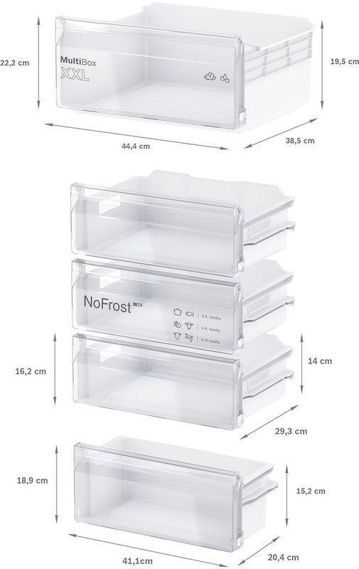 Bosch KIN85NSF0G, Built-in fridge-freezer with freezer at bottom (Discontinued)