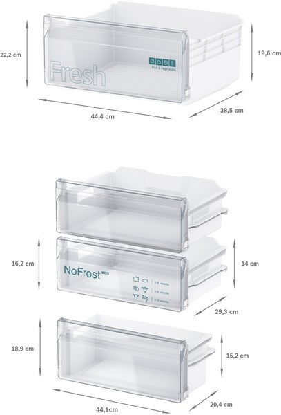 Siemens KI86NNFF0, Built-in fridge-freezer with freezer at bottom (Discontinued)