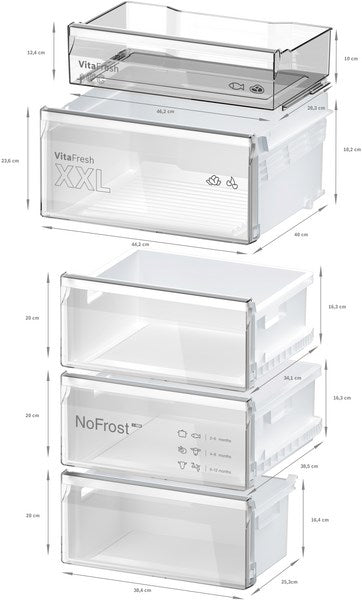 Bosch KGN36VLDTG, Free-standing fridge-freezer with freezer at bottom (Discontinued)