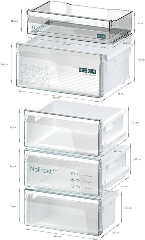 Siemens KG39N7ICTG, Free-standing fridge-freezer with freezer at bottom (Discontinued)