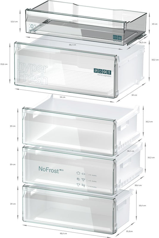 Siemens KG49N2IDF, free-standing fridge-freezer with freezer at bottom (Discontinued)