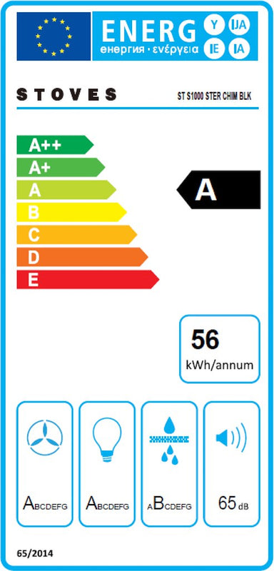Stoves ST S1000 STER CHIM BLK 100cm Hood (Discontinued)