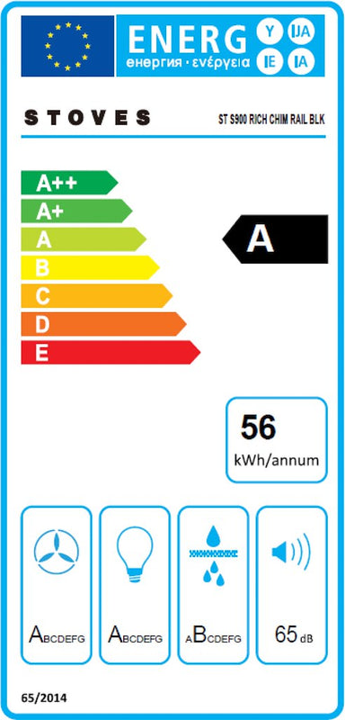 Stoves ST S900 RICH CHIM RAIL BLK 90cm Hood (Discontinued)