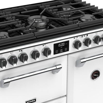 Stoves ST RICH DX S900DF CB IWH 90cm Dual Fuel Range Cooker (Discontinued)