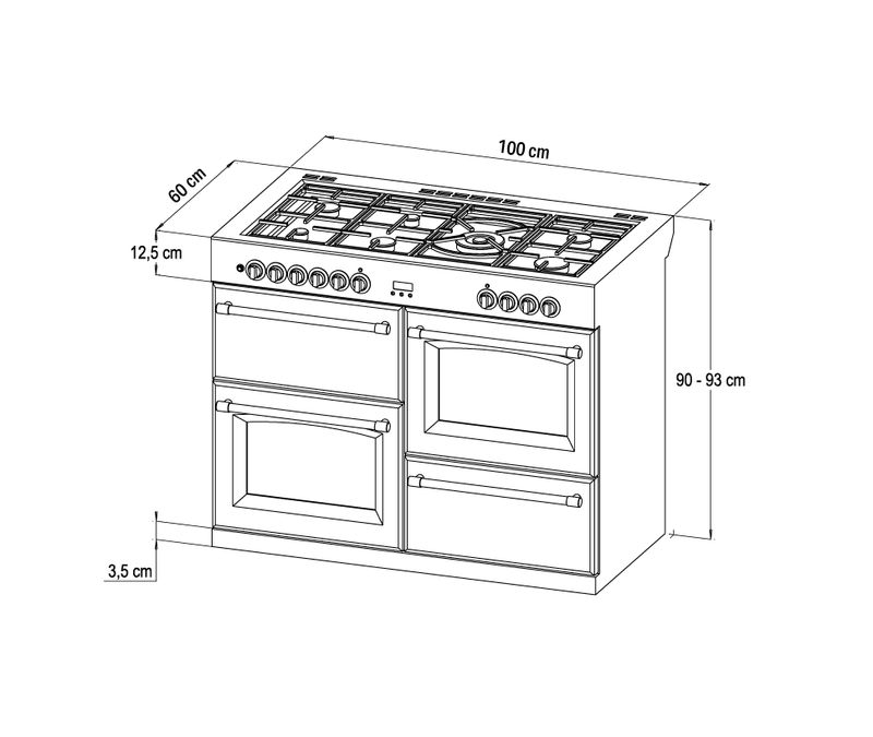 Stoves ST RICH DX S1000DF CB AGR 100cm Dual Fuel Range Cooker (Discontinued)