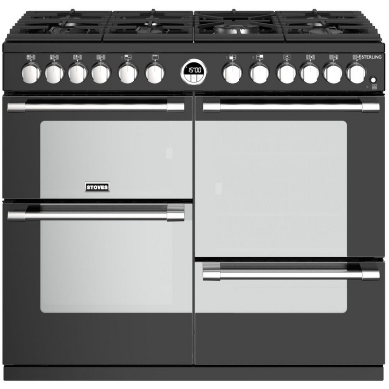 Stoves Sterling ST STER S1000DF MK22 BK 100cm Dual Fuel Range Cooker (Discontinued)
