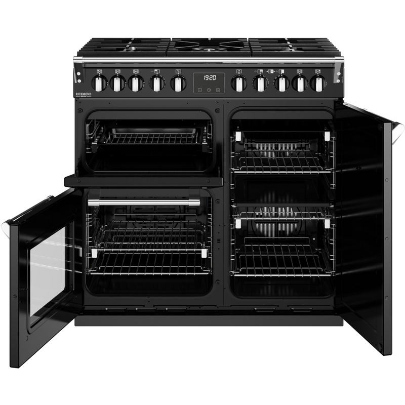 Stoves Richmond Deluxe ST DX RICH D900DF BK 90cm Dual Fuel Range Cooker (Discontinued)
