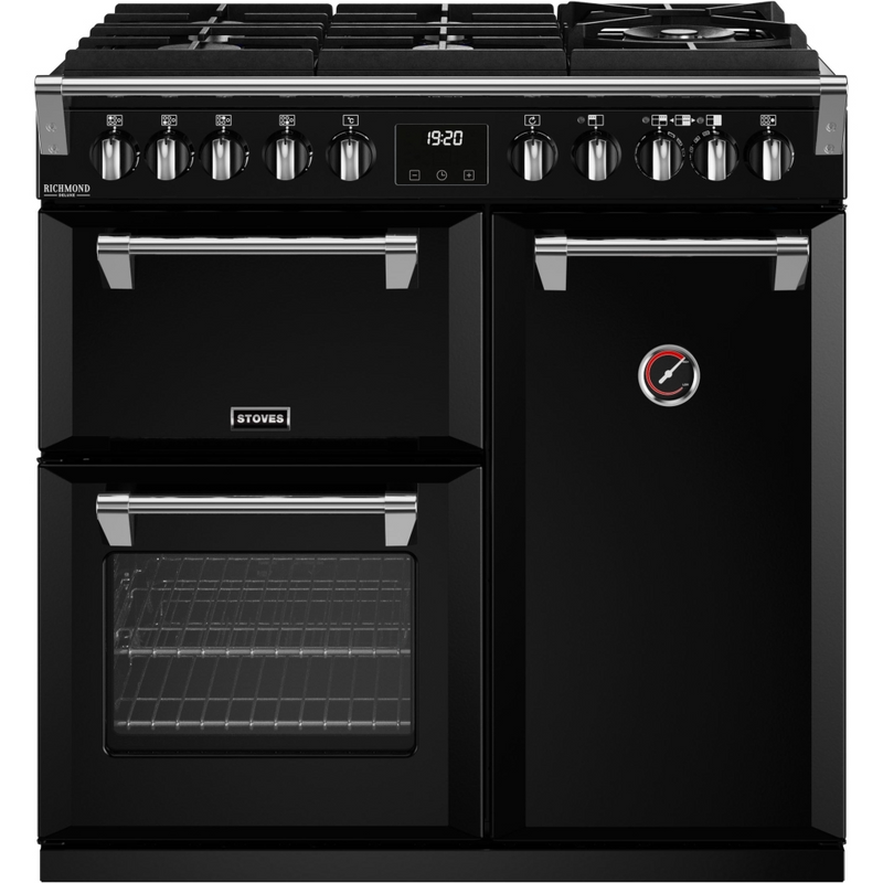 Stoves Richmond Deluxe ST DX RICH D900DF GTG BK 90cm Dual Fuel GTG Range Cooker (Discontinued)
