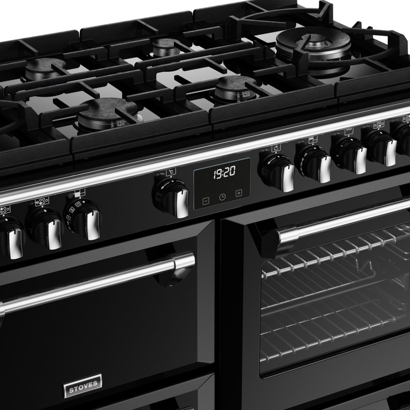 Stoves Richmond Deluxe ST DX RICH D1000DF GTG BK 100cm Dual Fuel GTG Range Cooker (Discontinued)