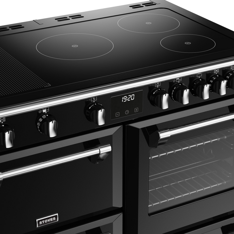 Stoves Richmond Deluxe ST DX RICH D1000Ei RTY BK 100cm Electric Induction (Rotary Control) Range Cooker (Discontinued)