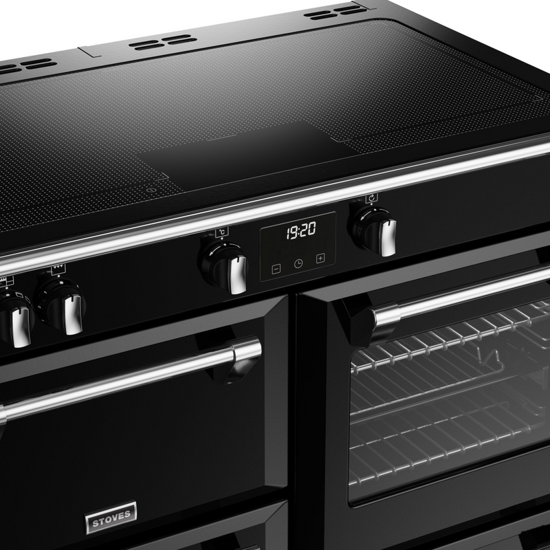 Stoves Richmond Deluxe ST DX RICH D1000Ei ZLS BK 100cm Electric Induction (Zoneless) Range Cooker (Discontinued)