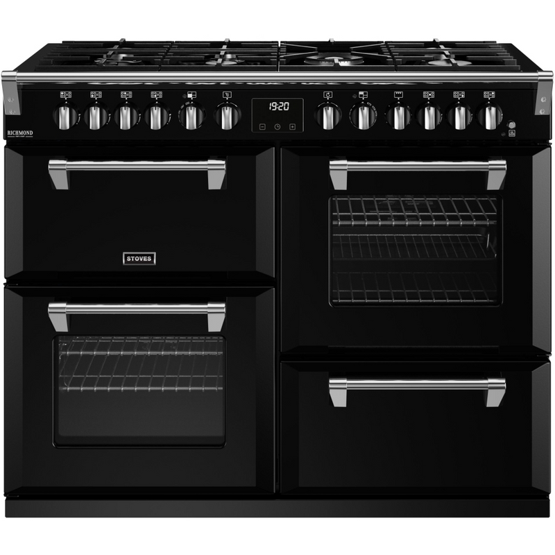 Stoves Richmond Deluxe ST DX RICH D1100DF BK 110cm Dual Fuel Range Cooker (Discontinued)