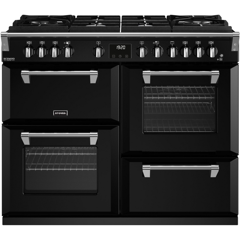 Stoves Richmond Deluxe ST DX RICH D1100DF GTG BK 110cm Dual Fuel GTG Range Cooker (Discontinued)
