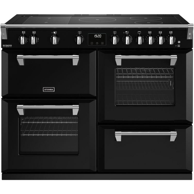 Stoves Richmond Deluxe ST DX RICH D1100Ei RTY BK 110cm Electric Induction (Rotary Control) Range Cooker