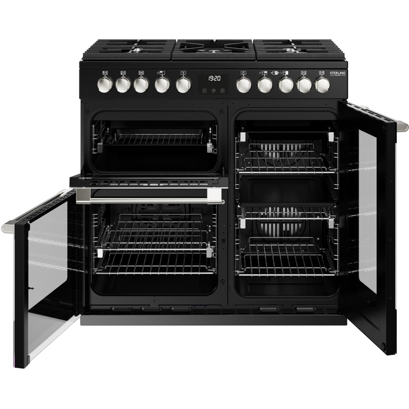 Stoves Sterling Deluxe ST DX STER D900DF BK 90cm Dual Fuel Range Cooker (Discontinued)