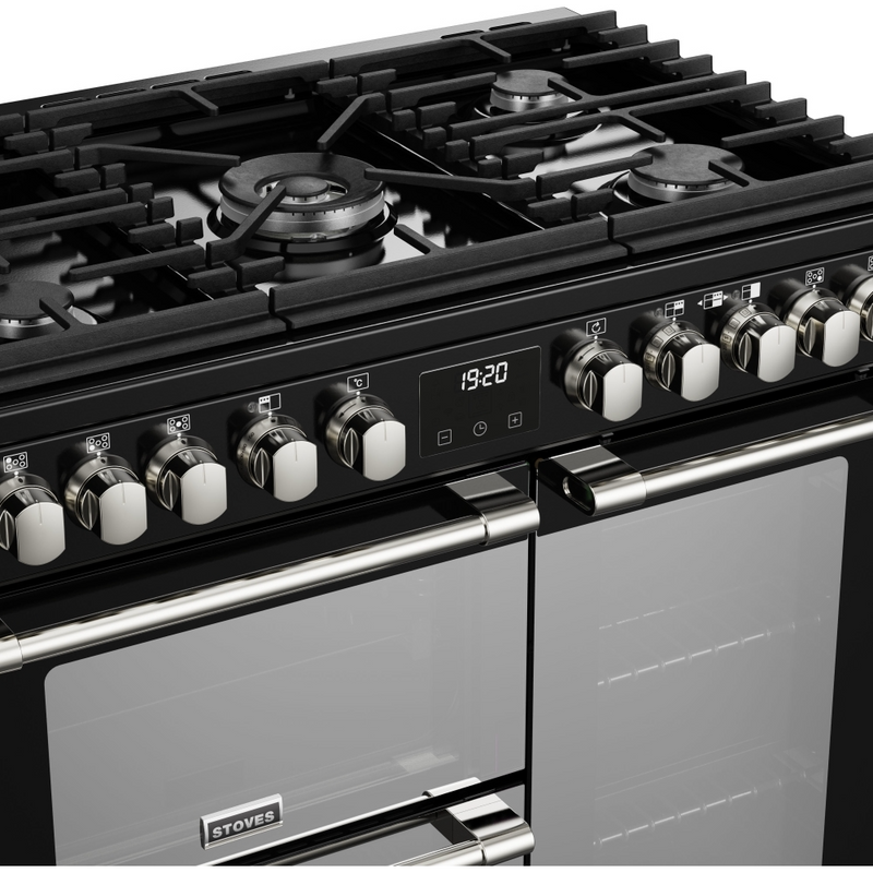 Stoves Sterling Deluxe ST DX STER D900DF BK 90cm Dual Fuel Range Cooker (Discontinued)