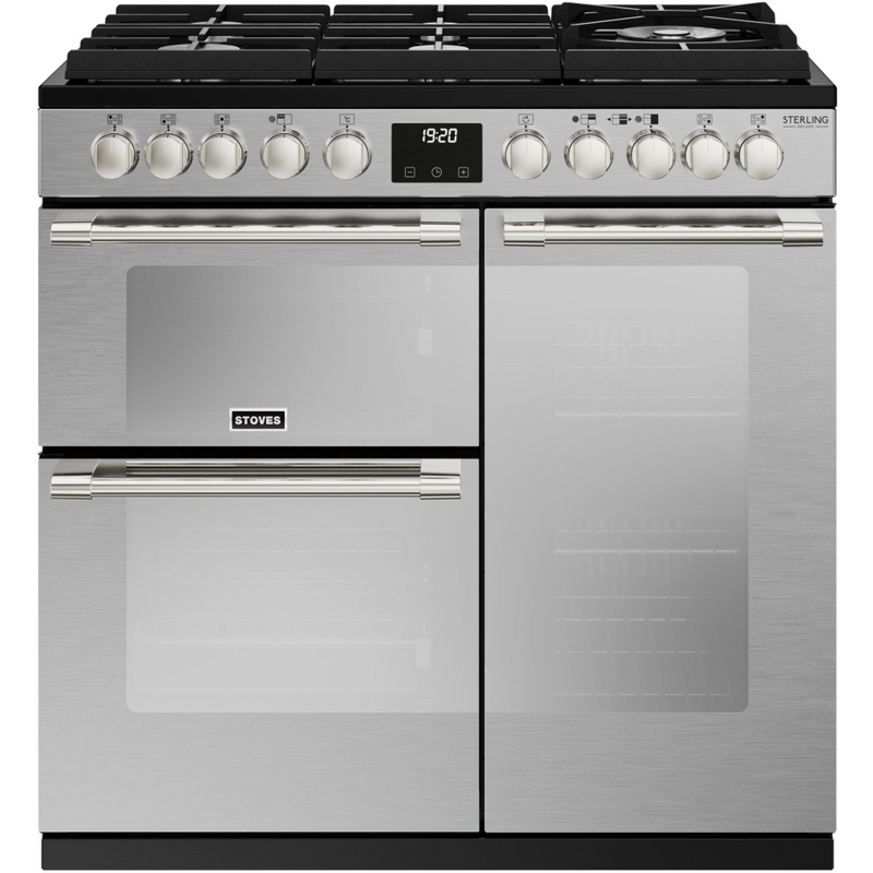 Stoves Sterling Deluxe ST DX STER D900DF GTG SS 90cm Dual Fuel GTG Range Cooker (Discontinued)