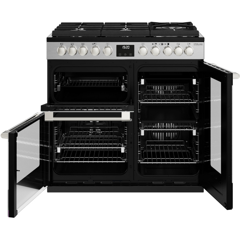 Stoves Sterling Deluxe ST DX STER D900DF GTG SS 90cm Dual Fuel GTG Range Cooker (Discontinued)