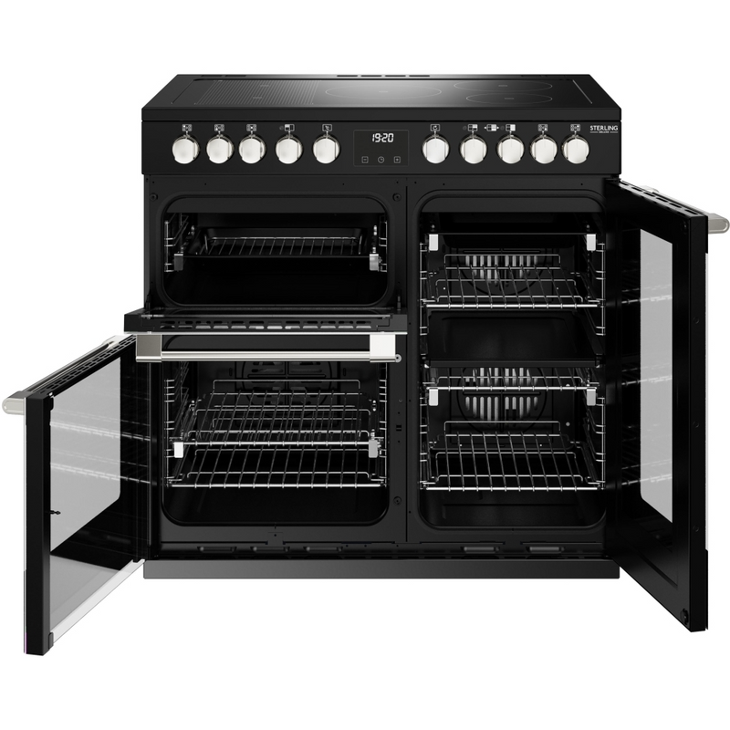 Stoves Sterling Deluxe ST DX STER D900Ei RTY BK 90cm Electric Induction (Rotary Control) Range Cooker (Discontinued)