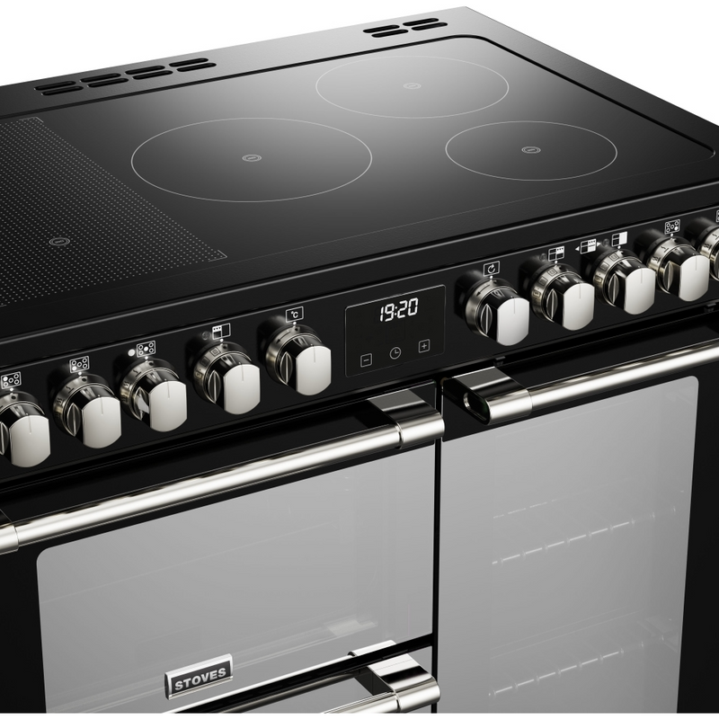 Stoves Sterling Deluxe ST DX STER D900Ei RTY BK 90cm Electric Induction (Rotary Control) Range Cooker (Discontinued)