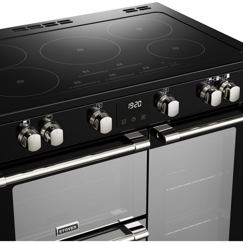 Stoves Sterling Deluxe ST DX STER D900Ei TCH BK 90cm Electric Induction (Touch Control) Range Cooker (Discontinued)