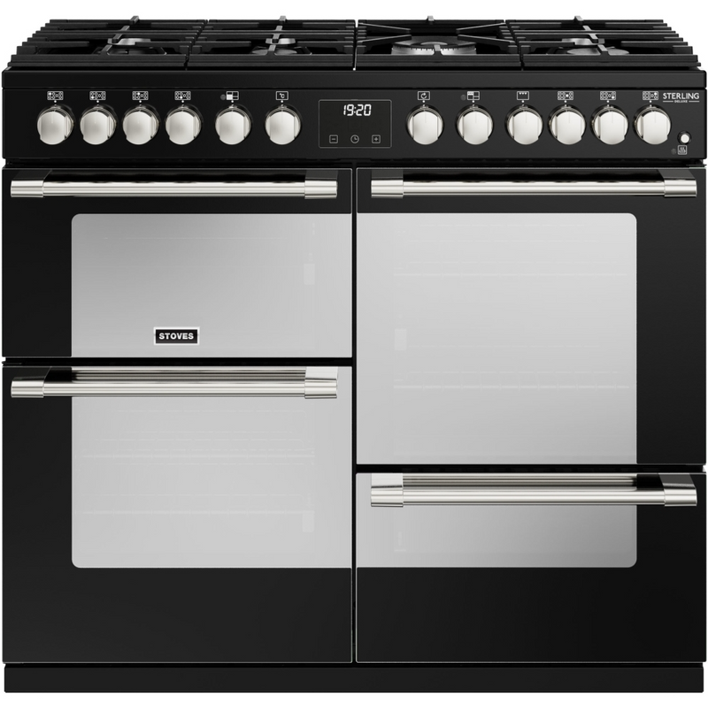 Stoves Sterling Deluxe ST DX STER D1000DF BK 100cm Dual Fuel Range Cooker (Discontinued)