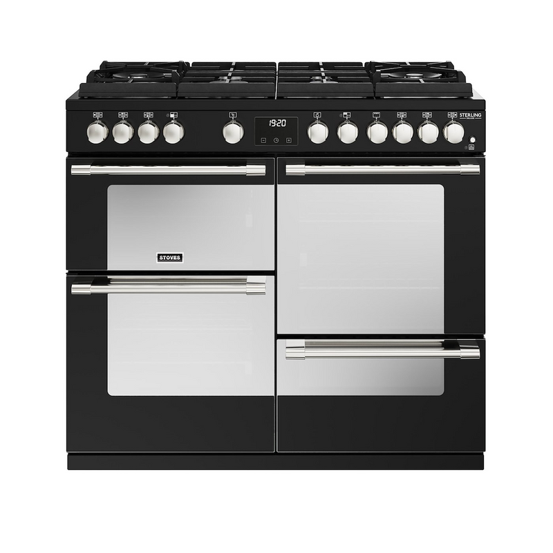 Stoves Sterling Deluxe ST DX STER D1000DF GTG BK 100cm Dual Fuel GTG Range Cooker (Discontinued)