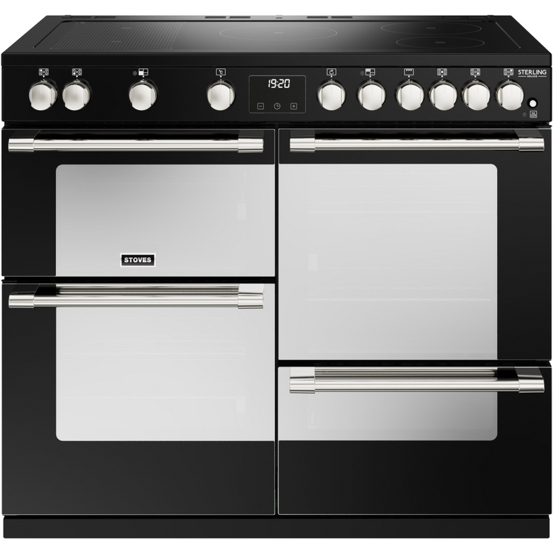 Stoves Sterling Deluxe ST DX STER D1000Ei RTY BK 100cm Electric Induction (Rotary Control) Range Cooker (Discontinued)