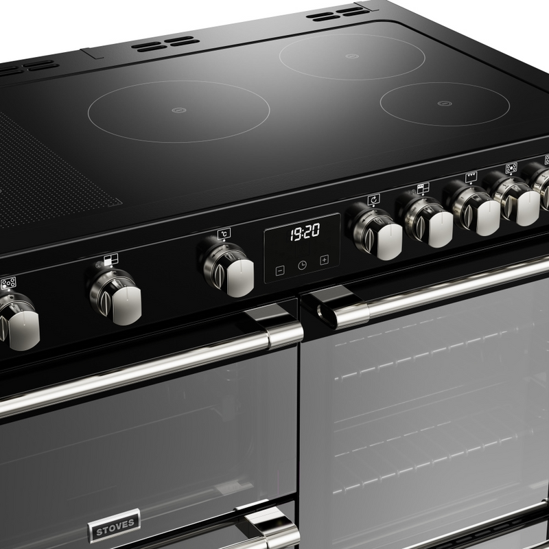 Stoves Sterling Deluxe ST DX STER D1000Ei RTY BK 100cm Electric Induction (Rotary Control) Range Cooker (Discontinued)