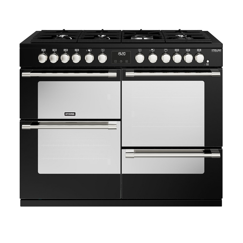 Stoves Sterling Deluxe ST DX STER D1100DF BK 110cm Dual Fuel Range Cooker (Discontinued)