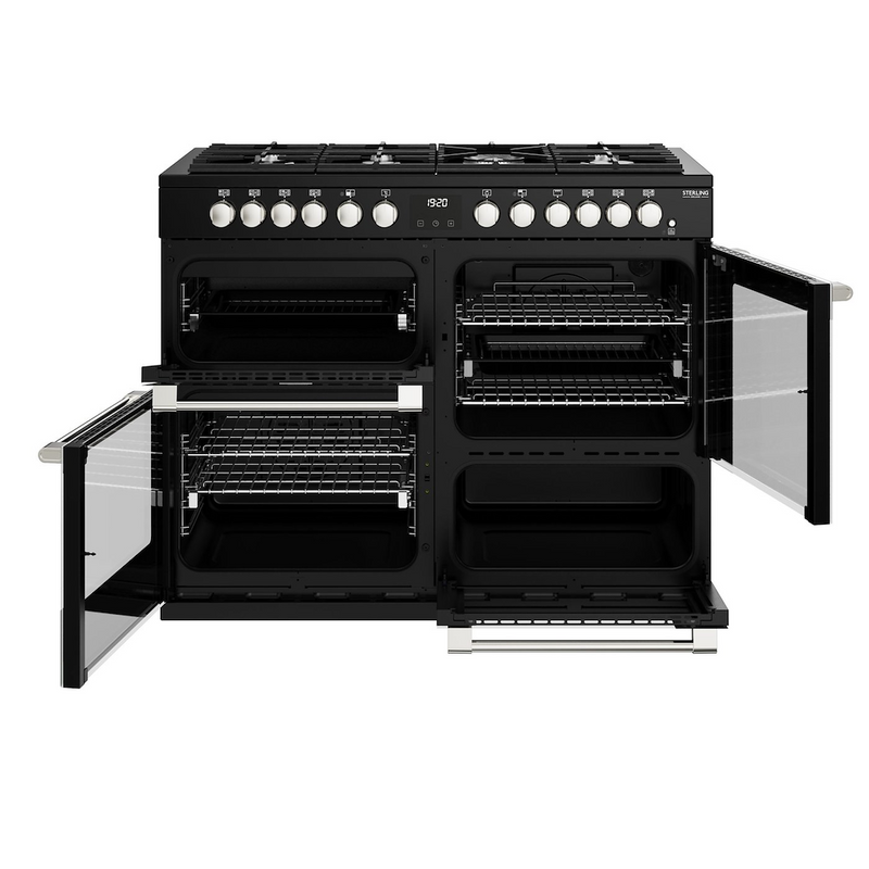 Stoves Sterling Deluxe ST DX STER D1100DF BK 110cm Dual Fuel Range Cooker (Discontinued)