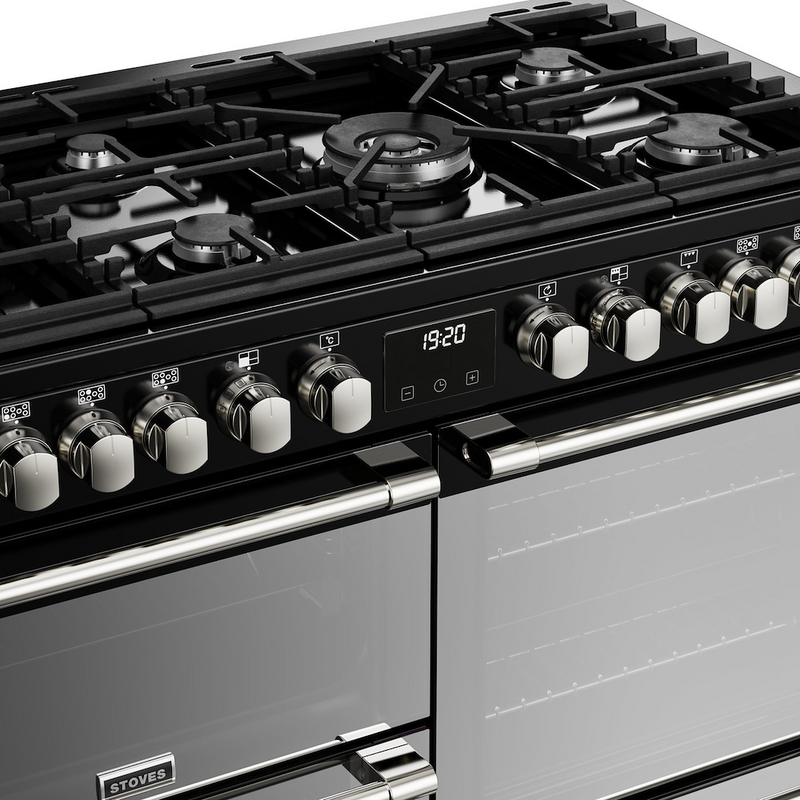 Stoves Sterling Deluxe ST DX STER D1100DF BK 110cm Dual Fuel Range Cooker (Discontinued)