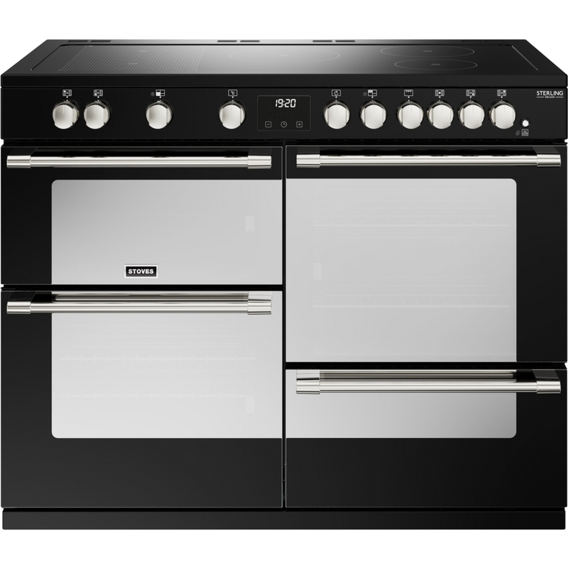 Stoves Sterling Deluxe ST DX STER D1100Ei RTY BK 110cm Electric Induction (Rotary Control) Range Cooker