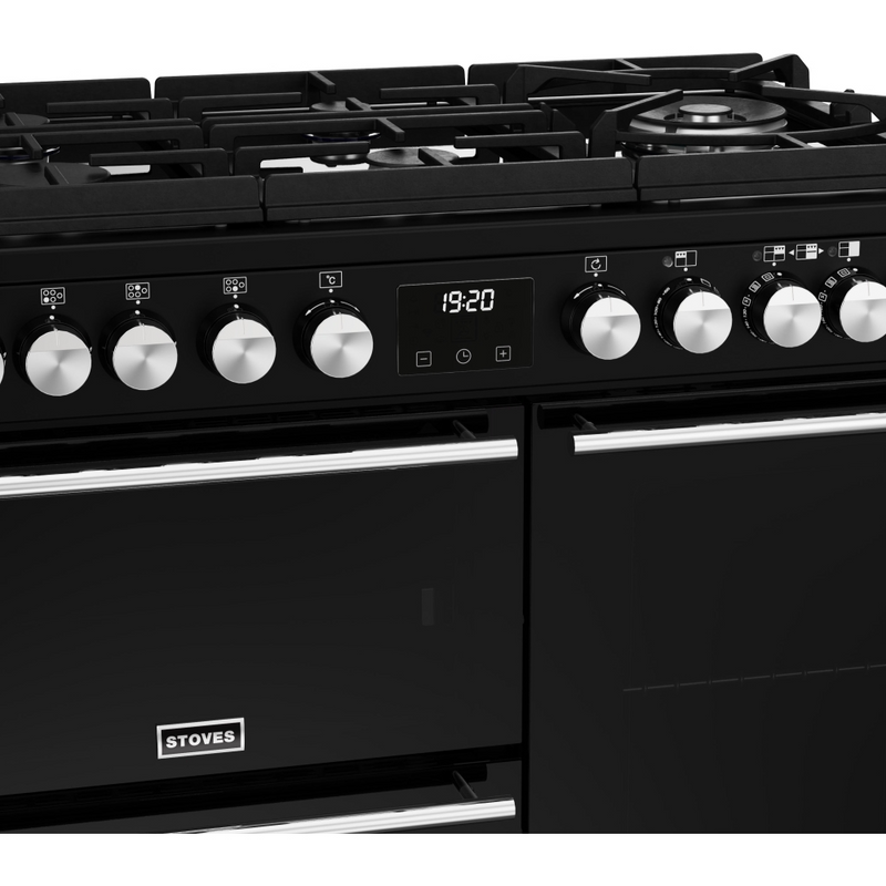 Stoves Precision Deluxe ST DX PREC D900DF GTG BK 90cm Dual Fuel GTG Range Cooker (Discontinued)