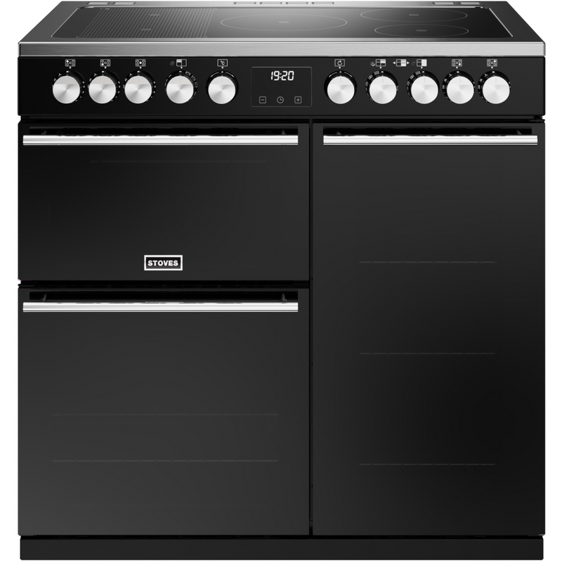 Stoves Precision Deluxe ST DX PREC D900Ei RTY BK 90cm Electric Induction (Rotary Control) Range Cooker