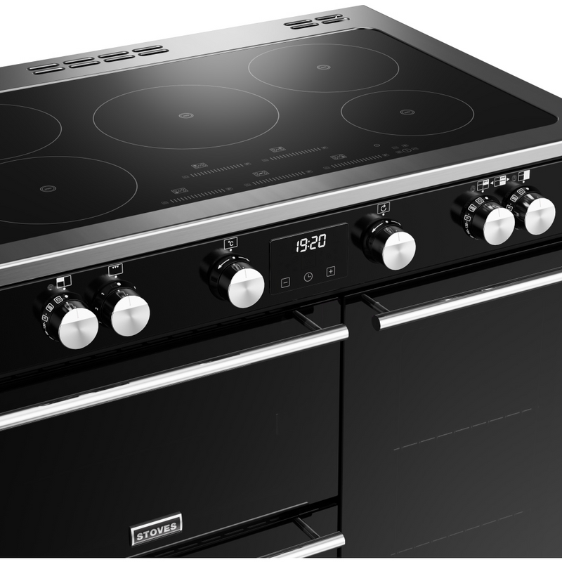 Stoves Precision Deluxe ST DX PREC D900Ei TCH BK 90cm Electric Induction (Touch Control) Range Cooker (Discontinued)