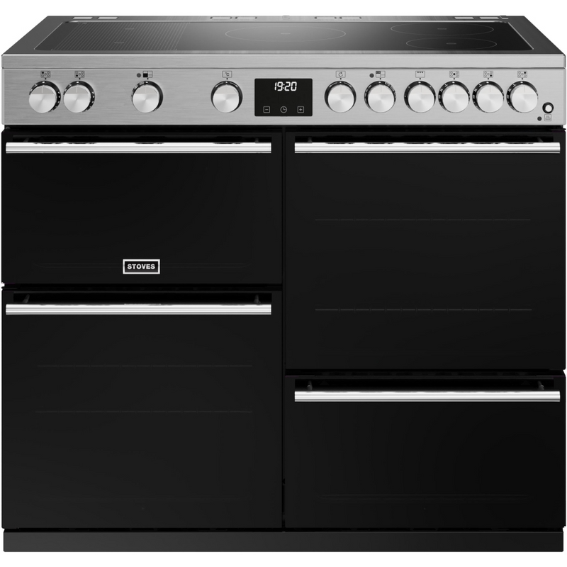 Stoves Precision Deluxe ST DX PREC D1000Ei RTY SS 100cm Electric Induction (Rotary Control) Range Cooker