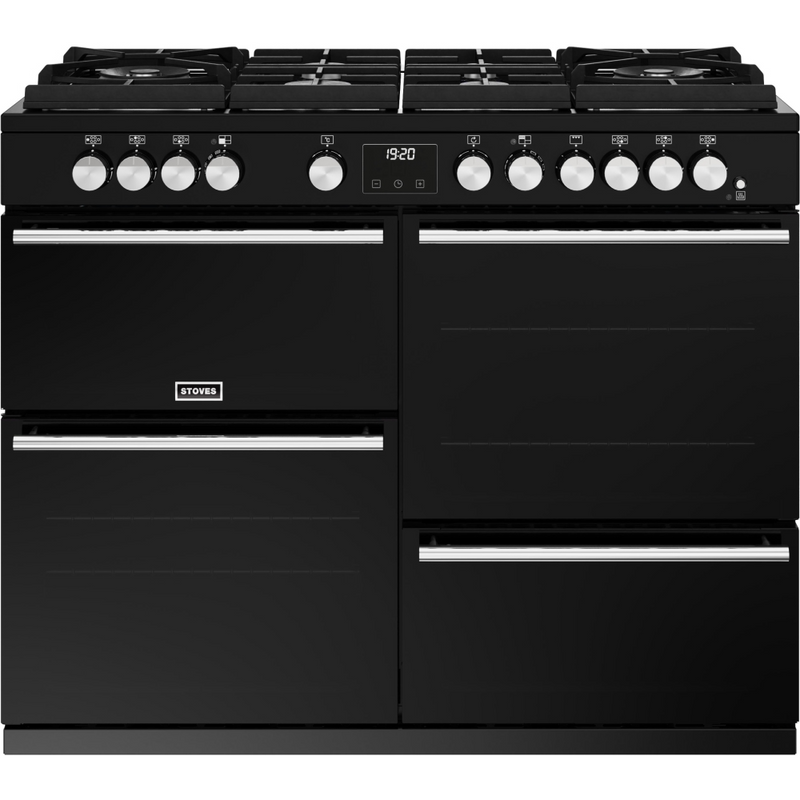Stoves Precision Deluxe ST DX PREC D1100DF GTG BK 110cm Dual Fuel GTG Range Cooker (Discontinued)