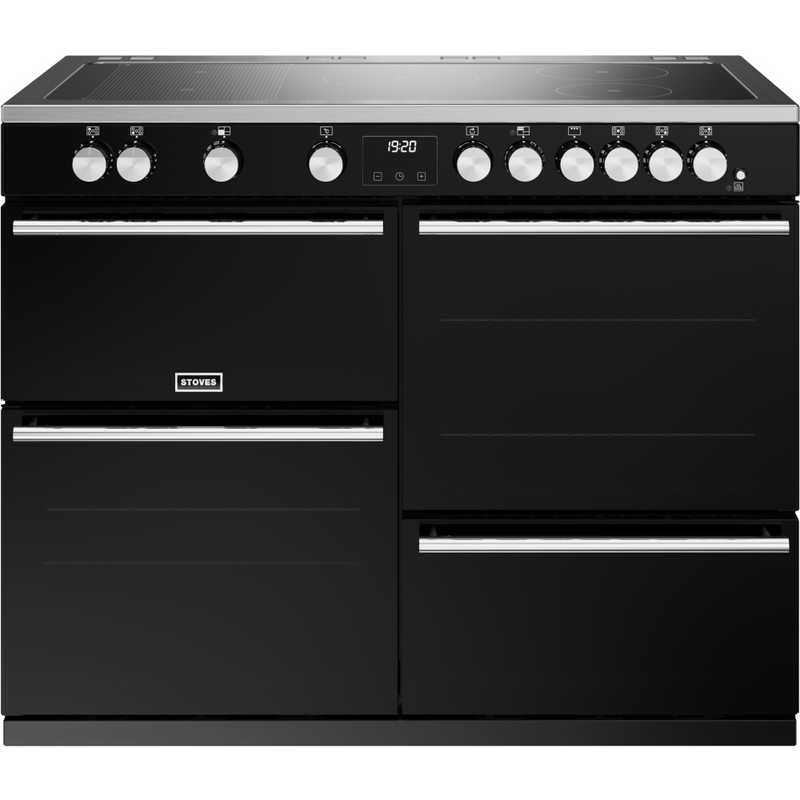 Stoves Precision Deluxe ST DX PREC D1100Ei RTY BK 110cm Electric Induction (Rotary Control) Range Cooker