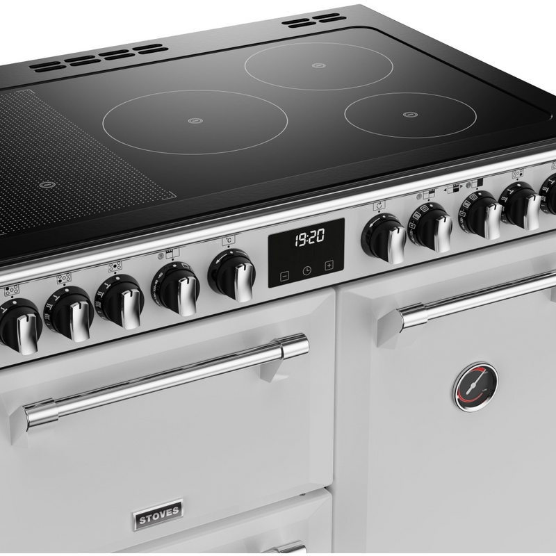 Stoves Richmond Deluxe ST DX RICH D900Ei RTY IWH 90cm Electric Induction (Rotary Control) Range Cooker (Discontinued)