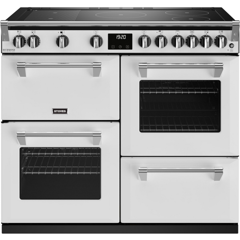 Stoves Richmond Deluxe ST DX RICH D1000Ei RTY IWH 100cm Electric Induction (Rotary Control) Range Cooker (Discontinued)