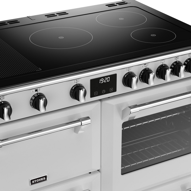 Stoves Richmond Deluxe ST DX RICH D1000Ei RTY IWH 100cm Electric Induction (Rotary Control) Range Cooker (Discontinued)