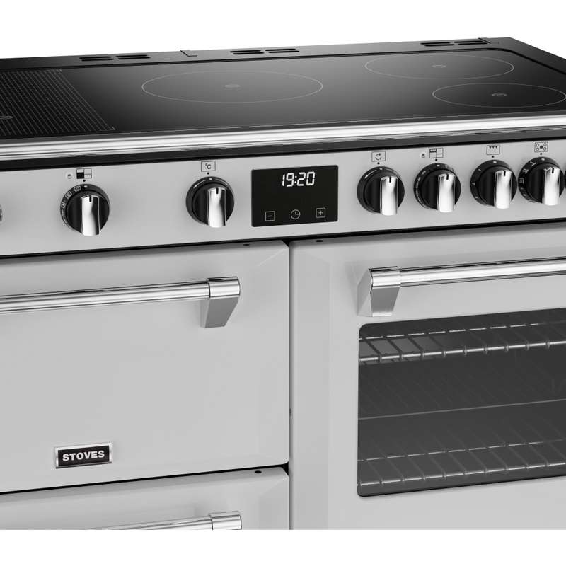 Stoves Richmond Deluxe ST DX RICH D1000Ei RTY IWH 100cm Electric Induction (Rotary Control) Range Cooker (Discontinued)