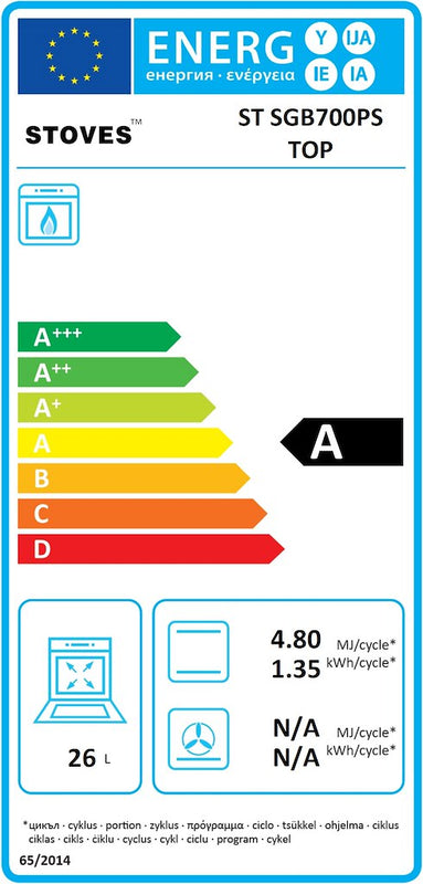 Stoves SGB700PS B Built Under Gas Double Oven (Discontinued)