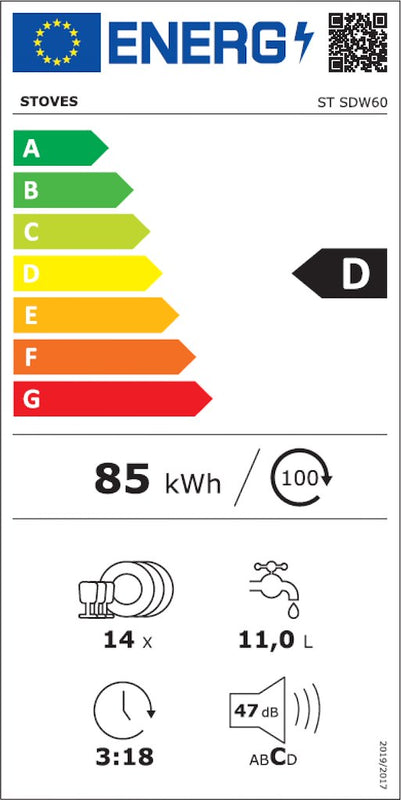 Stoves SDW60 Built In Dishwasher 60cm (Discontinued)
