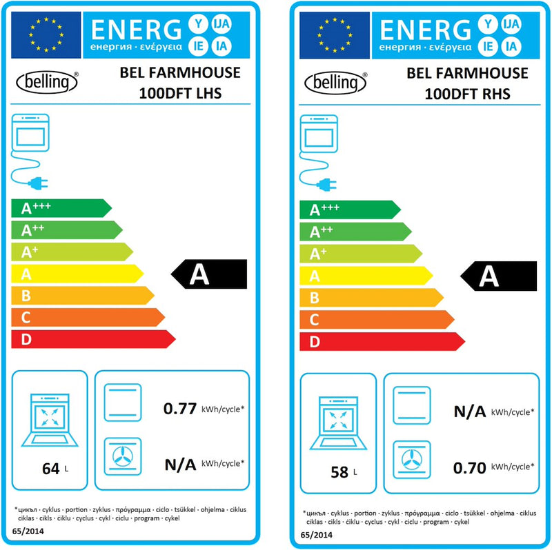 Belling  Farmhouse 100DFT B 100cm Dual Fuel Range Cooker (Discontinued)